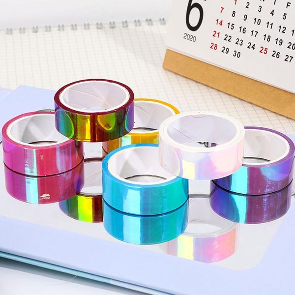 

gift wrap 5 m color laser tape glitter rainbow decor stickers diy scrapbook stationery masking simple 6 solid school supplies