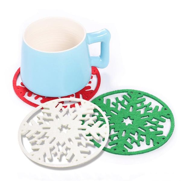 

mats & pads christmas snowflake coasters non-woven felt cup pad slip insulation mat