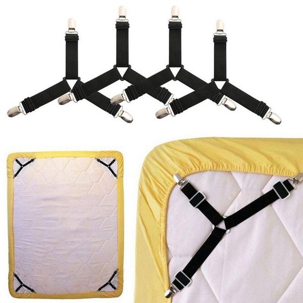 

clothing & wardrobe storage 4pcs/set bed sheet clips blankets slip-resistant belt fastener straps fixing adjustable grippers holder mattress