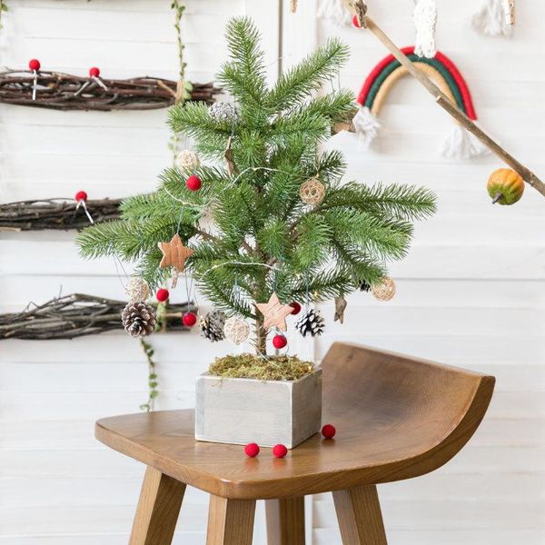 

decorative flowers & wreaths 45cm artificial christmas tree beautiful pine indoor festival decoration environmental material table garden ba