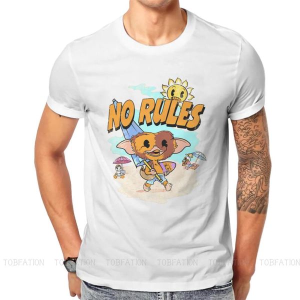 

men's t-shirts gremlins mogwai rules animation tshirt for men go to the beach soft summer sweatshirts t shirt design loose, White;black