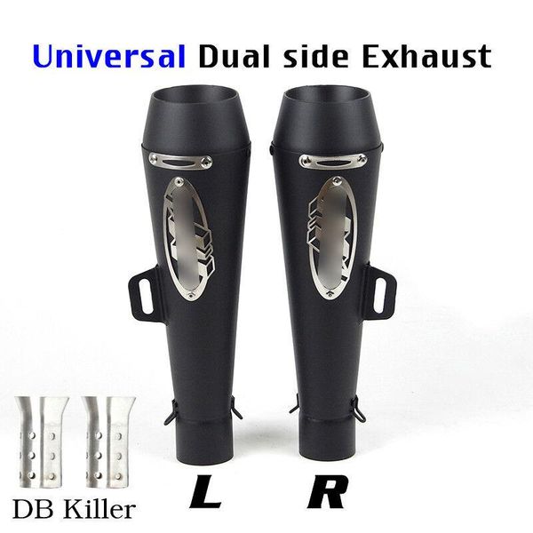 

2pcs left&right 51mm motorcycle exhaust muffler pipe large displacement for r6 ninja 400 cbr1000 piaggio universal w/ db killer system