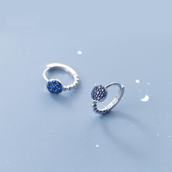 

hoop & huggie 925 sterling silver piercing crystal round earring for women party wedding jewelry eh1236, Golden;silver