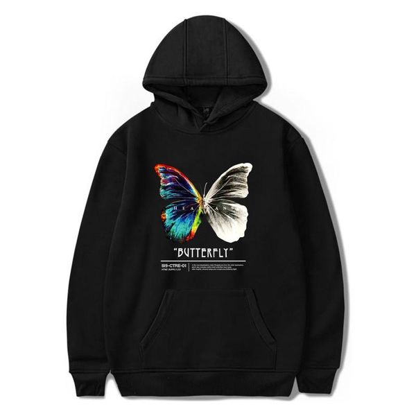 

men hip hop sweatshirt hoodie color butterfly streetwear harajuku pullover cotton fleece winter autumn black men's hoodies & sweatshirt