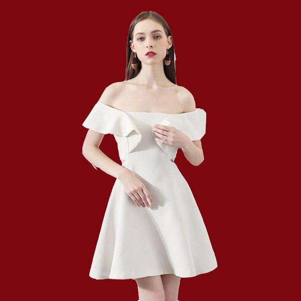 

ethnic clothing female butterfly sleeve solid cheongsam hole slash neck evening party dress gown off shoulder qipao ruffles zipper vest, Red