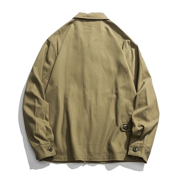 

mens jackets men's multi-pocket vintage safari style coat original american casual washed tooling jacket male outerwear, Black;brown