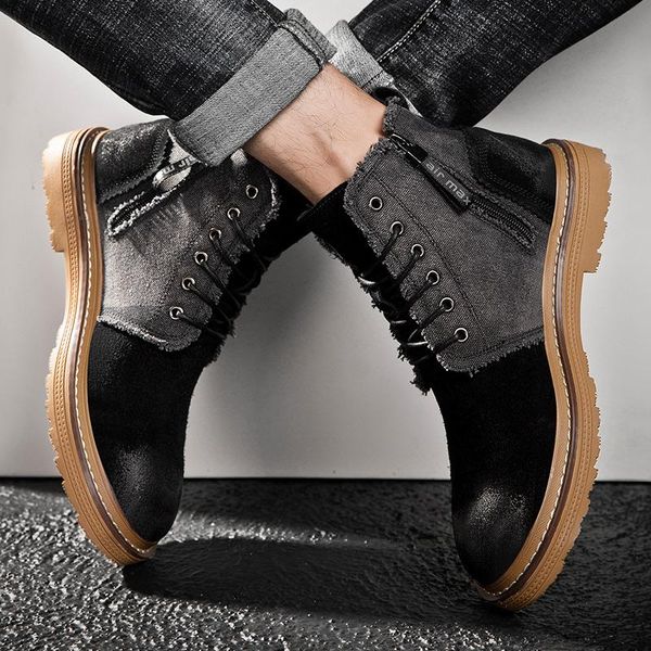 

boots male causal ocio comfortable sport 2021 mens sneaker sports fashion black leather men casual for sale flat shoe man