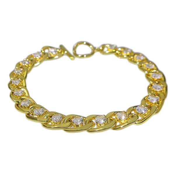 

punk men stainless steel curb cuban link chain bracelets gold solid chains wrist jewelry gift charm, Golden;silver
