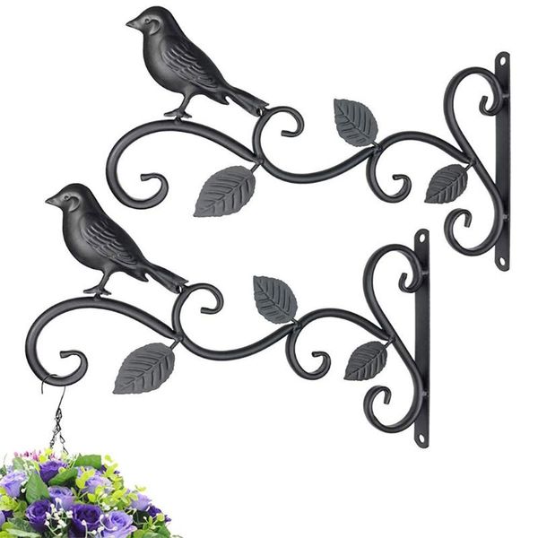 

hooks & rails 83xc iron hanging bracket wall hook plant hanger for bird feeder lanterns flower brackets wind chime indoor outdoor decoration