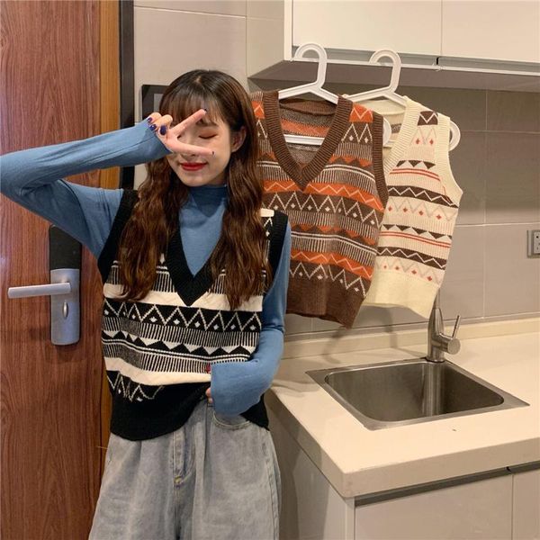 

women's sweaters sweet lady vest sweater sleeveless spring fall fashion women, White;black