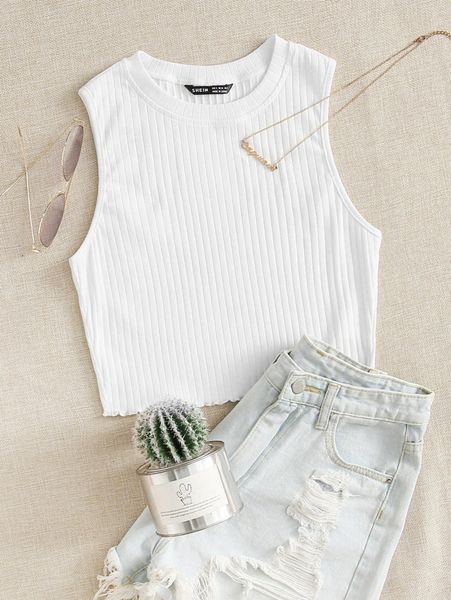 

rib-knit tank 99ls#, White