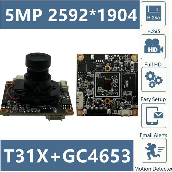 

cameras 5mp t31x+gc4653 ip camera module board m12 lens irc 2592*1904 20fps onvif motion detection 38*38mm audio interface with radiator