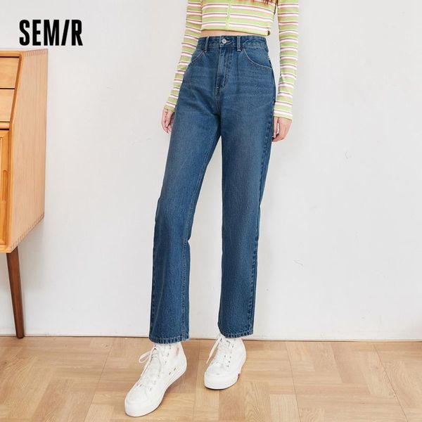 

women's jeans semir women texture autumn 2021 hyuna style straight trousers retro port blue