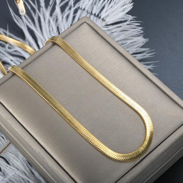 

chokers basic punk stainless steel necklace for men women curb cuban link chain goth snake bone metal fashion jewelry gift trend, Golden;silver