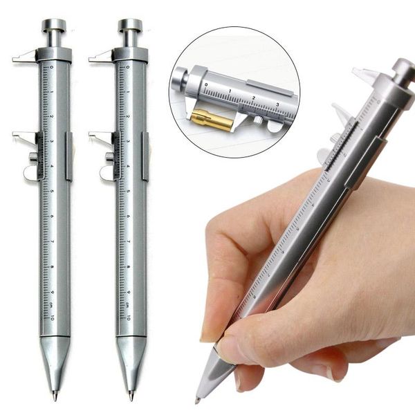 

ballpoint pens 15pcs/30pcs wholesale multifunction 1.0mm ball vernier caliper roller pen blue black ink ball-point gel tools, Blue;orange