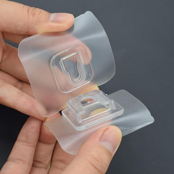 

double sided sdhesive wall hooks hanger strong transparent suction cup sucker hook double-sided adhesive & rails