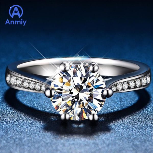 

cluster rings anmiy fashion six-claw group diamond-embedded open women's 1- movable ring jewelry, Golden;silver