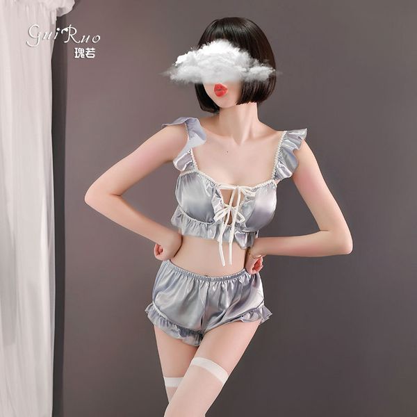 

Court Underwear Lovely Guiruo Style Sexy Backless Role Play Maid Uniform Set 783, White;black