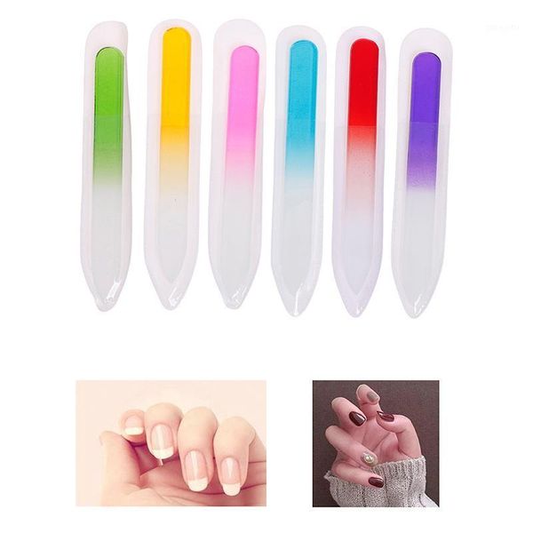 

4pcs 6 colorful crystal glass nail file buffer art files durable manicure tools 9cm1