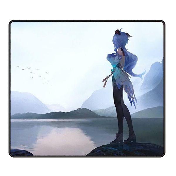 

mouse pads & wrist rests genshin impact anime gamer keyboards mat rubber gaming mousepad desk game office work pad lapcushion