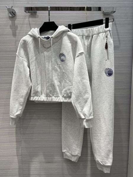 

women's two piece pants 2021 autumn winter fashion hooded coat and long pants brand same style 2 pieces sets women's 1011-15, White