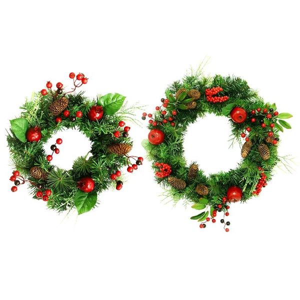 

christmas wreaths with bells decorations, xmas garland ornament artificial home decorative flowers &