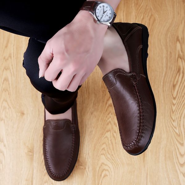 

casual male shoe men casual shoes leisure fashion sneakers leather causal for man new breathable black