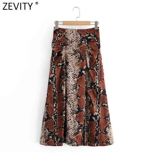 Женщины Vintage Snake Skin Print Pliated Sarong Юбка Faldas Mujer Женский Сексуальный Сплит Vestido Вернуться Заказать Slim Skirts Qun716 210416