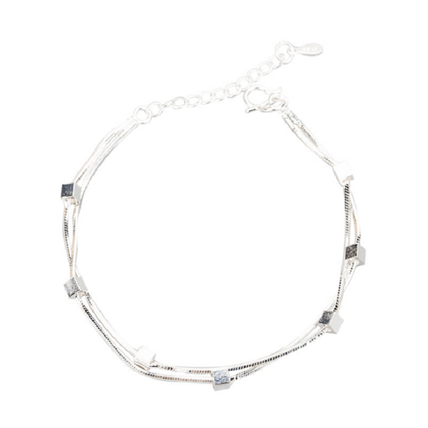 

arrival girls version sweet simple versatile design of japanese and korean double-layer square friends link, chain, Black