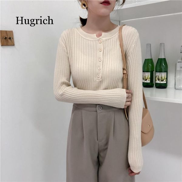 

women's sweaters 2021 autumn winter spring women pullovers sweater knitted elegant buttons casual ladies jumpers bottoming, White;black