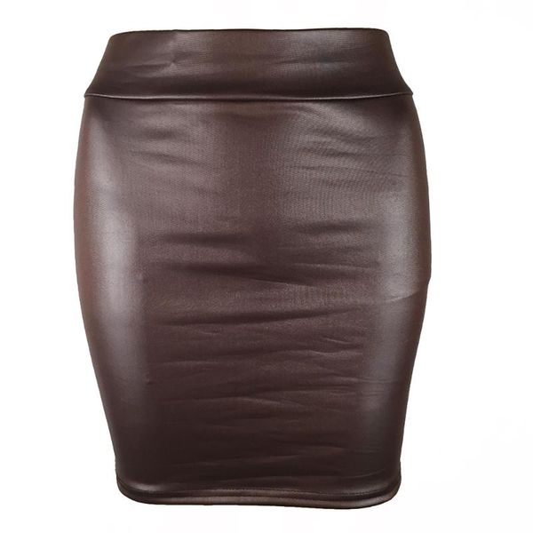

skirts women mini skirt solid faux pu leather pencil high waist bodycon 2021 fashion ladies short streetwear s-3xl, Black