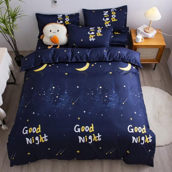 

bedding sets duvet cover set 3/4 pieces moon and meteor pattern blue color bedclothes include bed sheet pillowcase comforter oceania