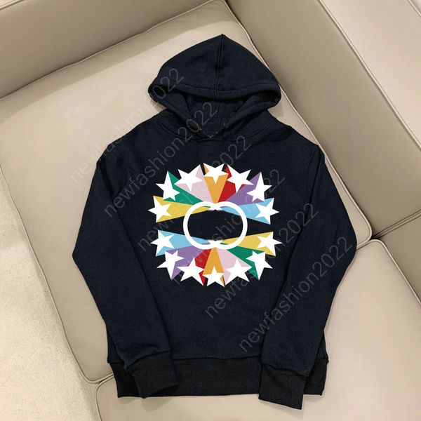 

hoodie mens hooded sweatshirts women streetwear pullover sweatshirt long sleeve hoody loose hoodies 21ss interlocking g star burst print cot, Black