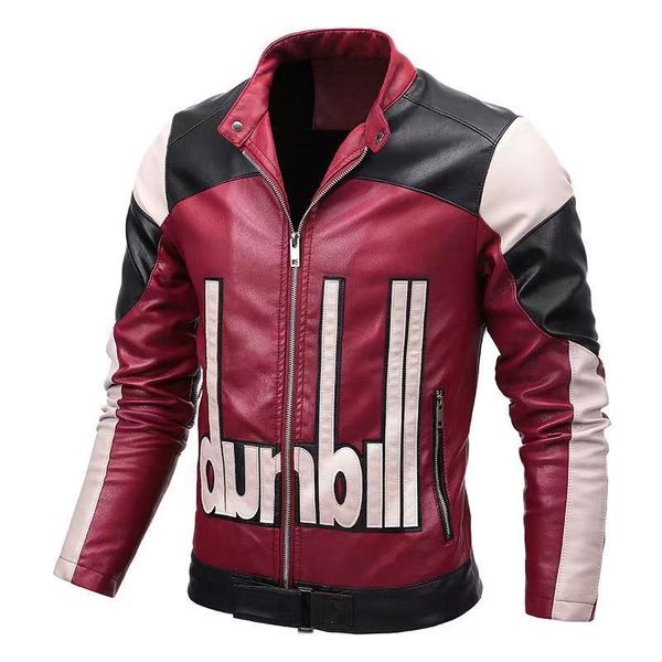 

autumn winter vintage motorcycle jacket oversize 2021 men fashion biker leather jackets male bomber stand collar coat 2022 220211, Black