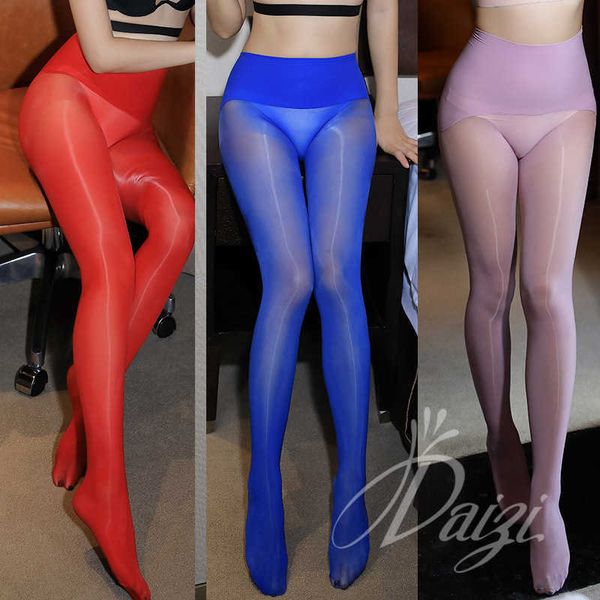 

360 degree seamless horse pants, oil lustrous high waist and stockings, 8d ultra thin traceless flash pantyhose, Black;white