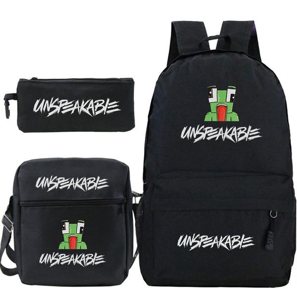 

backpack unspeakable backpacks 3 pcs set students plecak school bag bookbags women men's travel mochila teenager lapbagpack