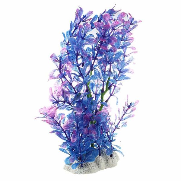 

decorations artificial plastic water plant purple-blue deco of aquarium