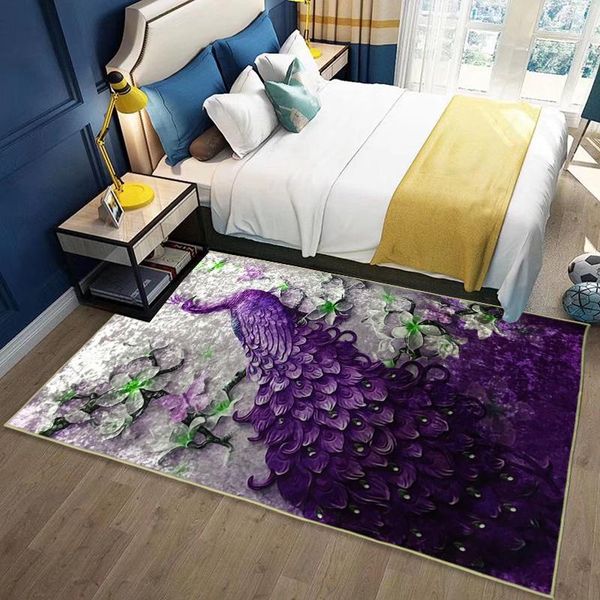 

carpets purple silver 3d flower carpet living room modern feather rug sofa coffee table area diamond velvet print home decor
