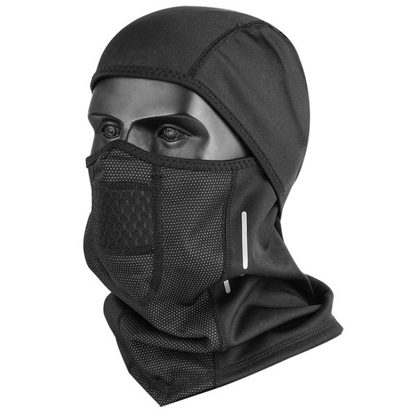 Radfahren Caps Masken Vollgesichtsbedeckung Schwarz Winter Winddicht Fleece Ski Kopfbedeckung Sturmhaube UV-Schutz Sonnenhaube Körperlich