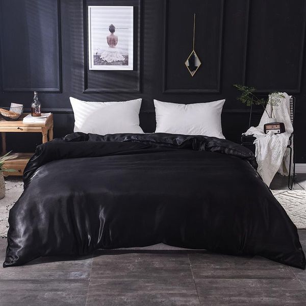 

bedding sets luxury solid set silk soft bedspread for bed satin pillowcase white duvet covers edredon beding beddingoutlet