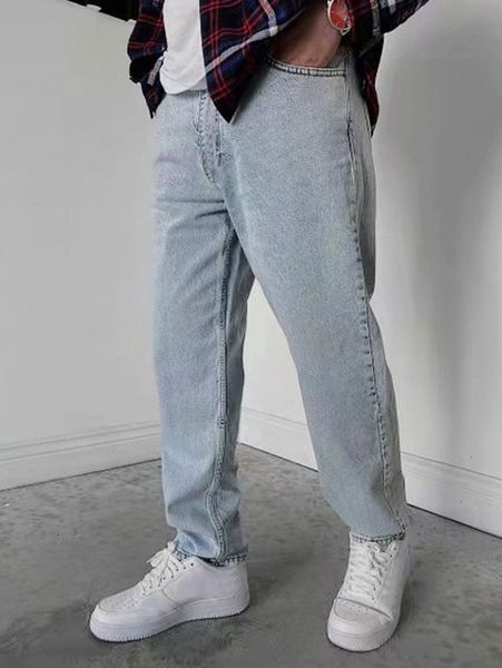 

men pockets detail washed jeans f2if#, Blue