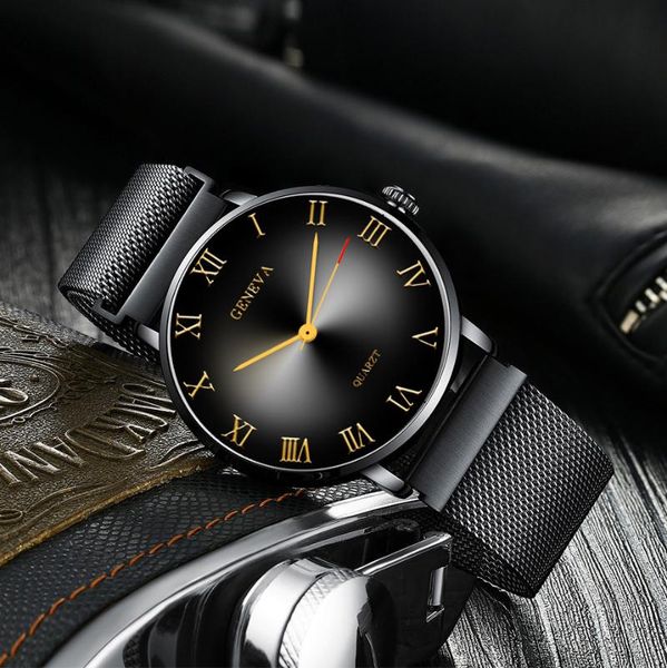 

wristwatches business roman casual magnetic quartz 2021 men's watch magnet milan strap alloy mesh bulk items wholesale, Slivery;brown