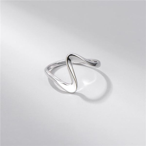 

cluster rings sodrov mobius ring s925 sterling silver wave twist texture water opening ins size adjustable, Golden;silver