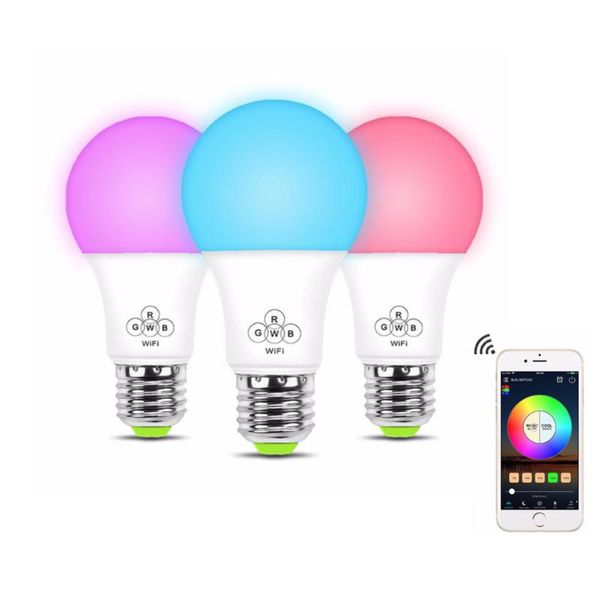 

bulbs e27 wifi smart light bulb dimmable multicolor wake-up lights rgbw led lamp bluetooth 4.0 for home decor lampara