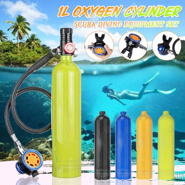 

capacity portable diving oxygen cylinder mini scuba tank set dive respirator air breathing valve accessories