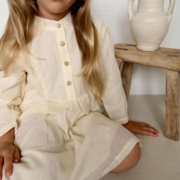 

girl's dresses autumn girls cotton and linen dress long sleeve 2021 european american baby princess children kids clothes buttons,#6413, Red;yellow