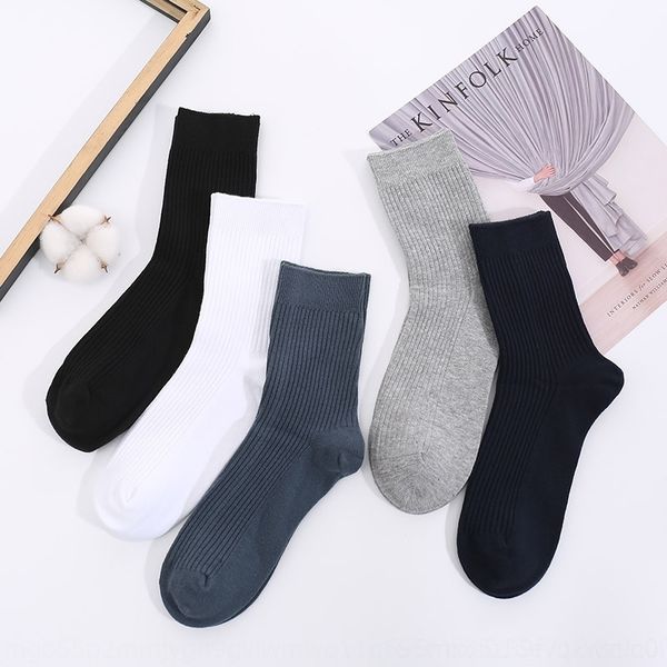 

nex ndl mn's socks solid color thickened men's socksbusiness leisure pure cotton middle tube h eye to eye boneless autumn and winter double, Black