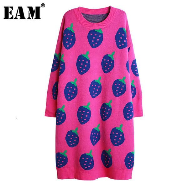 

casual dresses [eam] women pattern big size knitting round neck long sleeve loose fit fashion tide spring autumn 19a-a422, Black;gray