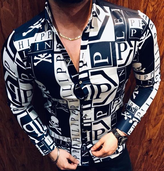 

men's t-shirts spring autumn print long sleeve hawaiian shirts man clothes 2021 camisa masculina shirt for men vacation s-3xl, White;black