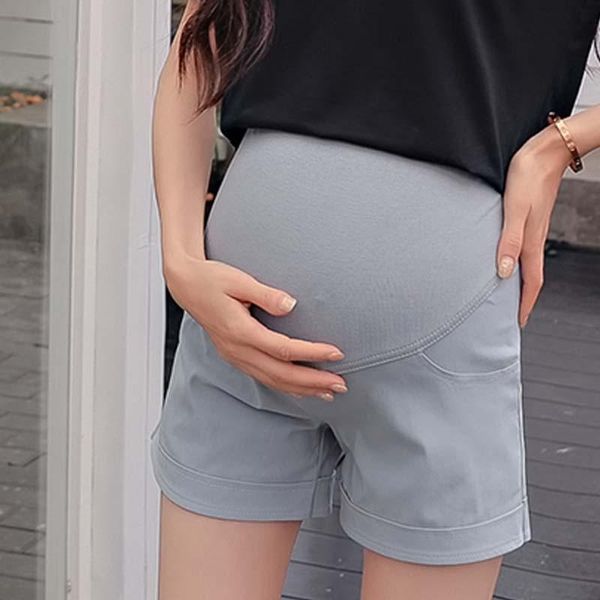 

maternity bottoms casual short pants pregnancy shorts pregnant jeans autumn belly denim loose, White